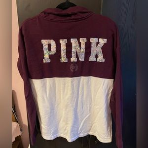 PINK Maroon Sequin Quarter Zip